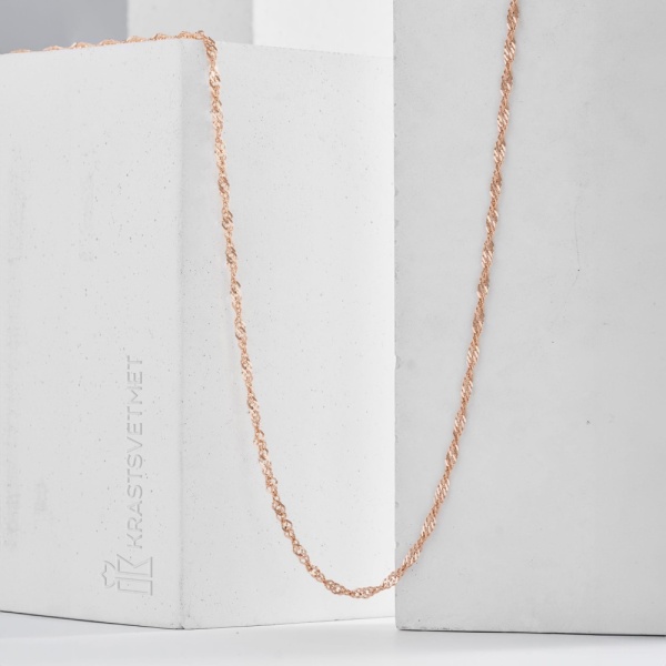 Цепь из красного золота 585, плетение «Сингапур»